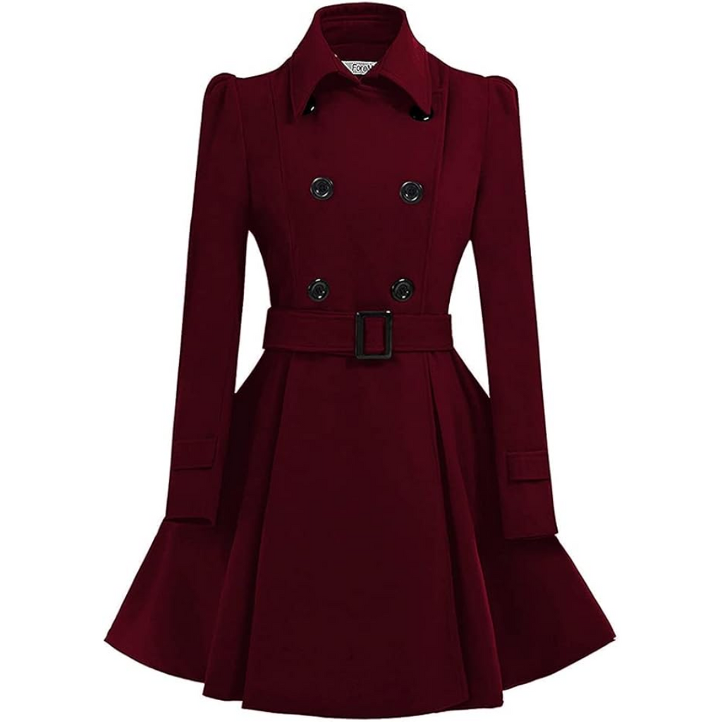 Gisisse | Double-Breasted Belted Flared Coat