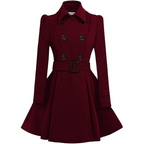Gisisse | Double-Breasted Belted Flared Coat