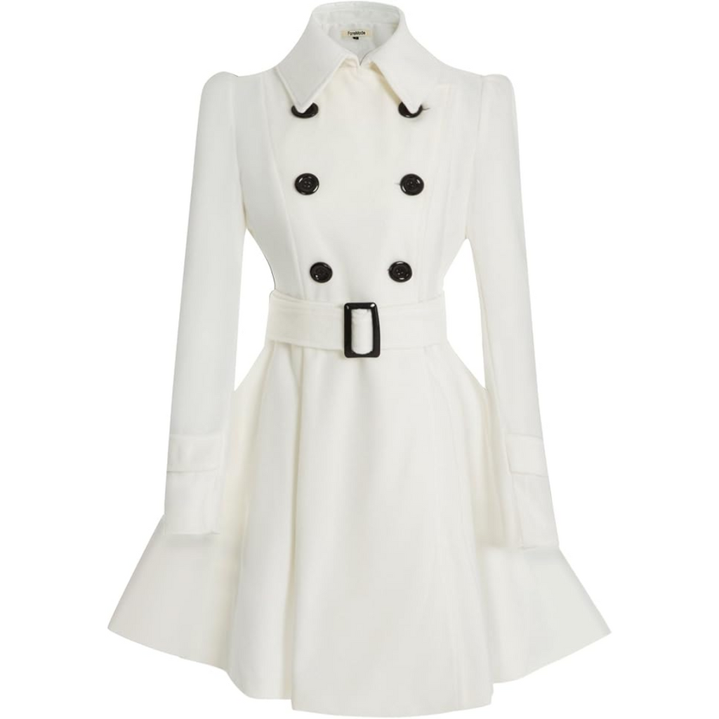 Gisisse | Double-Breasted Belted Flared Coat