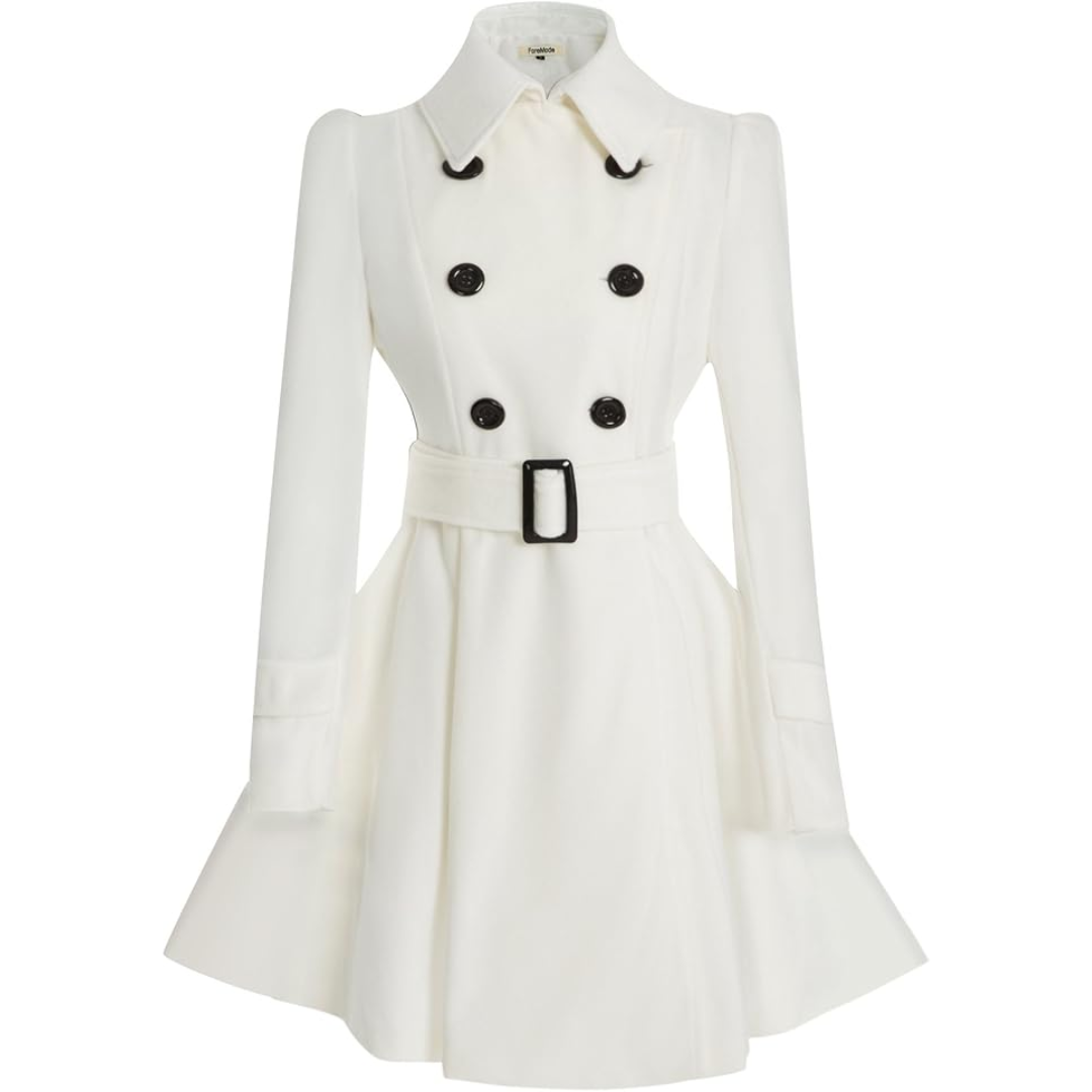 Gisisse | Double-Breasted Belted Flared Coat