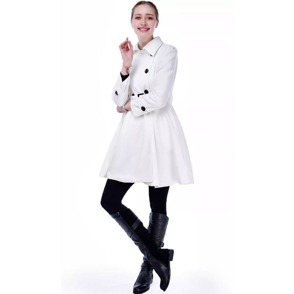 Gisisse | Double-Breasted Belted Flared Coat