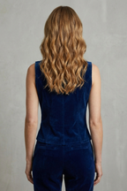 Guinevere | Velvet Double-Breasted Military Vest