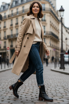 Gweana | Leather Ankle Boots with Block Heel