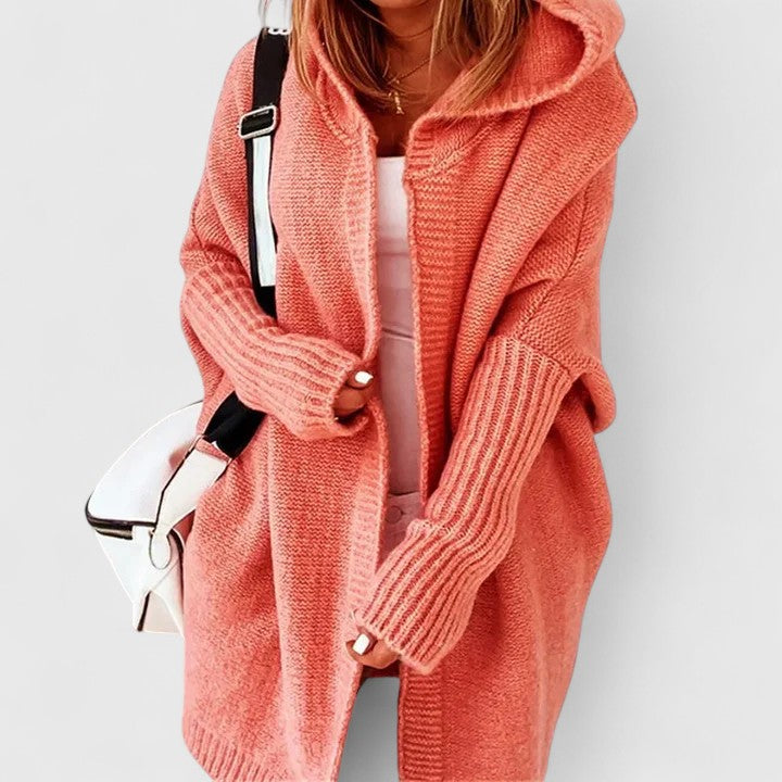 Halena | Knee Length Hooded Cardigan Oversized