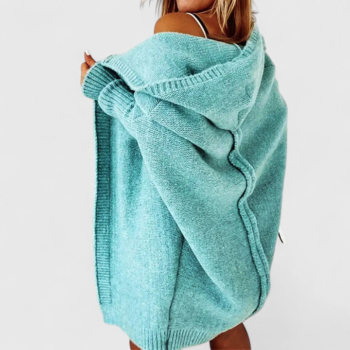 Halena | Knee Length Hooded Cardigan Oversized