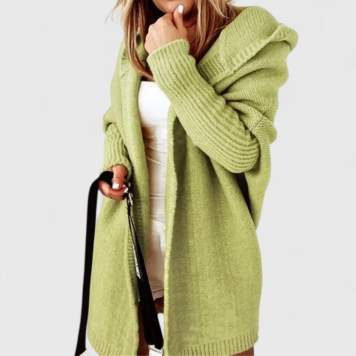 Halena | Knee Length Hooded Cardigan Oversized