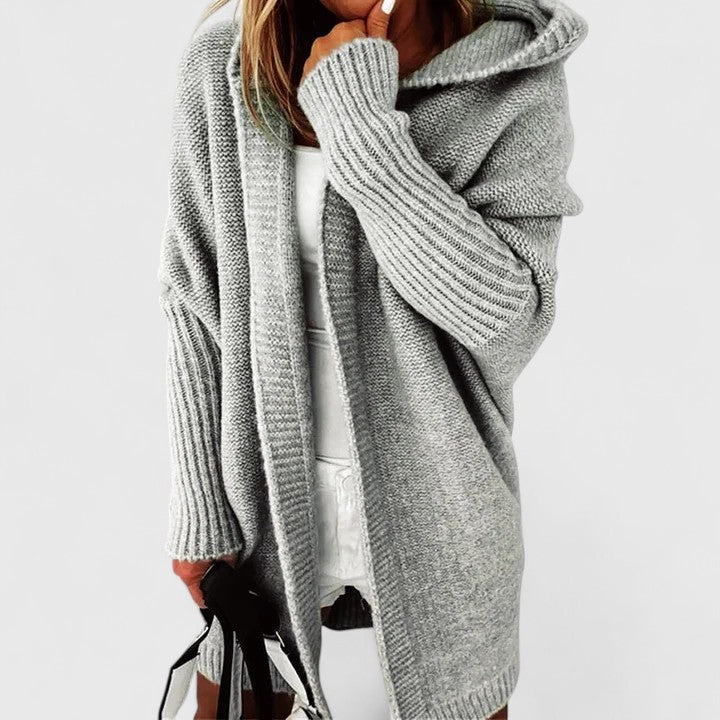 Halena | Knee Length Hooded Cardigan Oversized