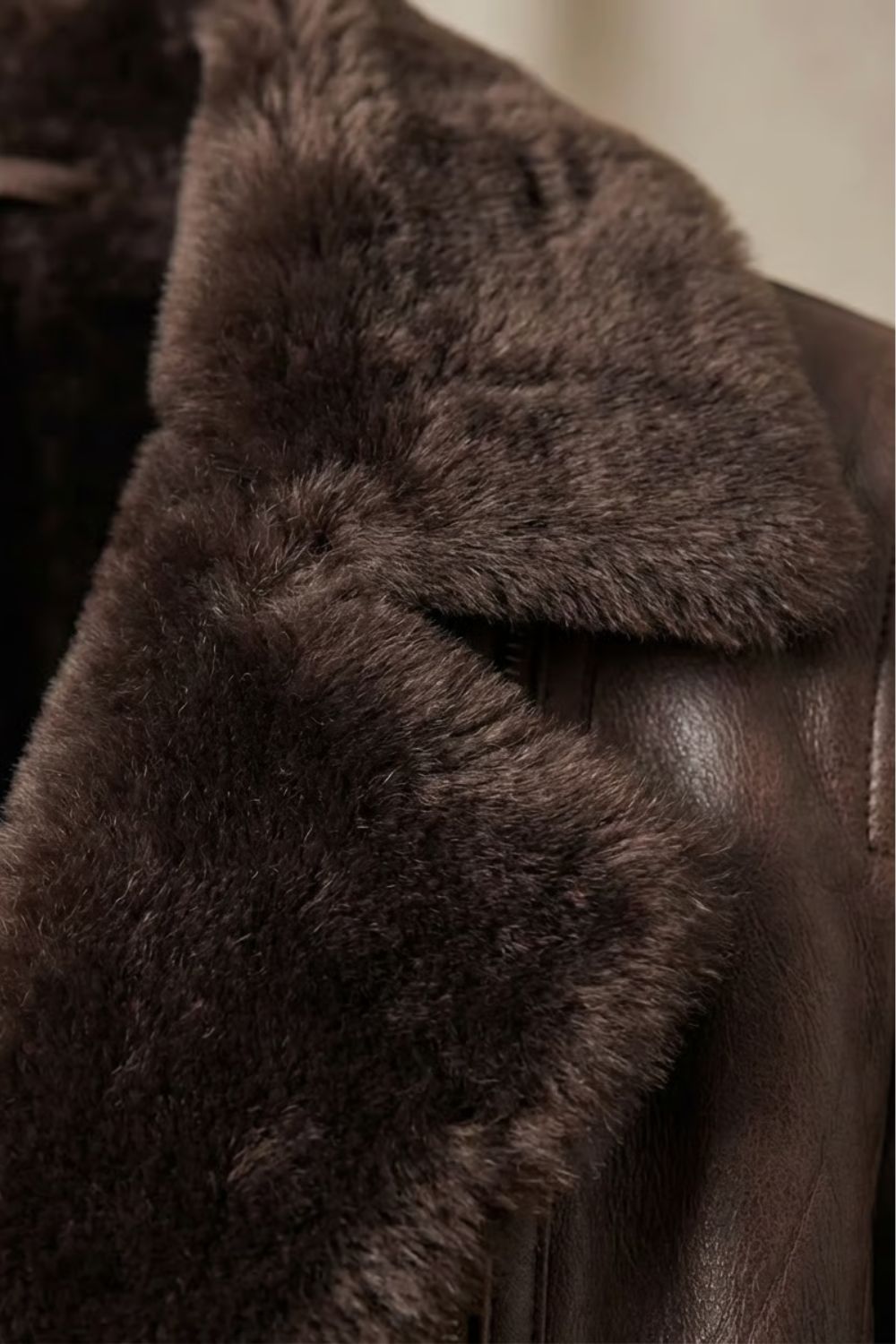 Hester | Leather Jacket with Shearling Collar