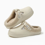 Ilaisse | Fleece Lined Clog Slippers with Buckle