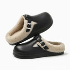 Ilaisse | Fleece Lined Clog Slippers with Buckle