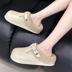 Ilaisse | Fleece Lined Clog Slippers with Buckle