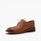 Ingeborg | Wingtip Leather Oxfords with Block Heel
