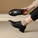 Ingeborg | Wingtip Leather Oxfords with Block Heel