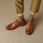 Ingeborg | Wingtip Leather Oxfords with Block Heel