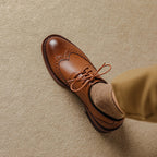 Ingeborg | Wingtip Leather Oxfords with Block Heel