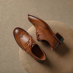 Ingeborg | Wingtip Leather Oxfords with Block Heel