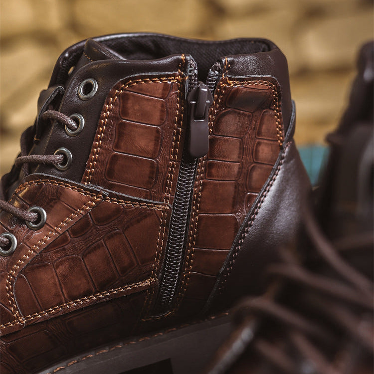 Isaenne | Croc Embossed Western Boots
