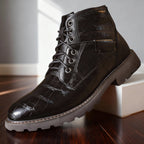 Isaenne | Croc Embossed Western Boots