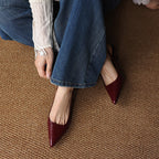 Isaina | Lambskin Slingback Heels with Pointed Toe