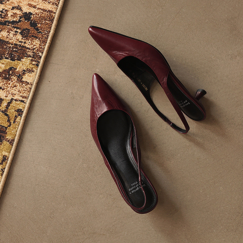 Isaina | Lambskin Slingback Heels with Pointed Toe