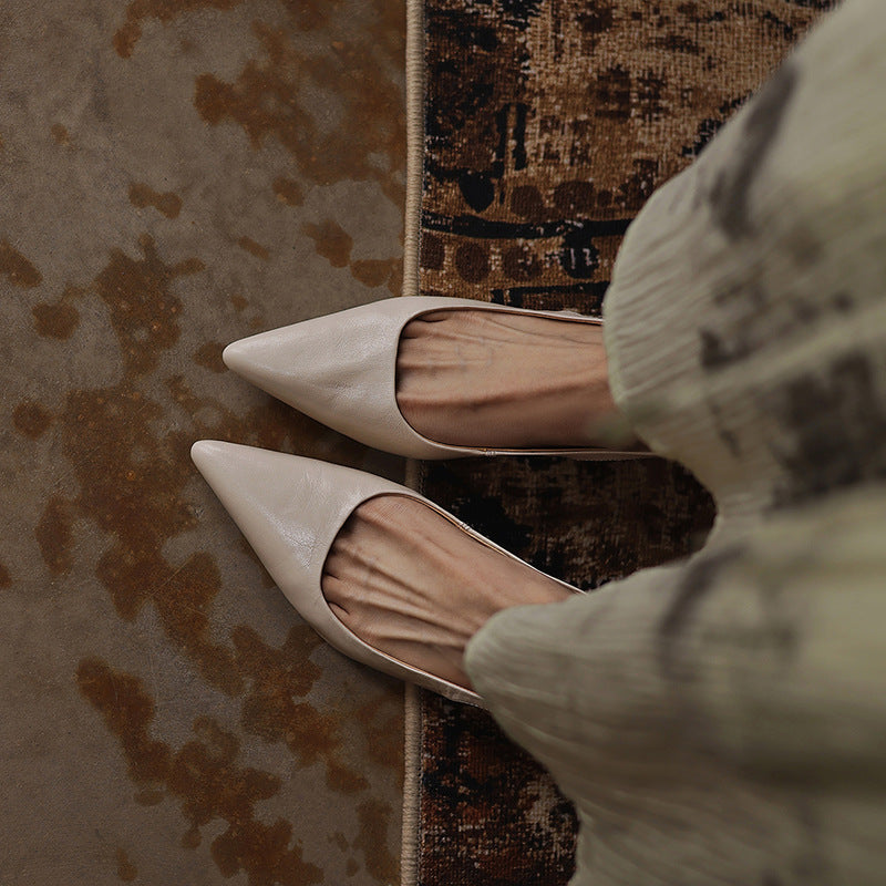 Isaina | Lambskin Slingback Heels with Pointed Toe