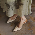 Isaina | Lambskin Slingback Heels with Pointed Toe