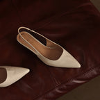 Isaina | Lambskin Slingback Heels with Pointed Toe