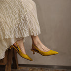 Isaina | Lambskin Slingback Heels with Pointed Toe