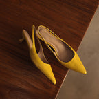 Isaina | Lambskin Slingback Heels with Pointed Toe