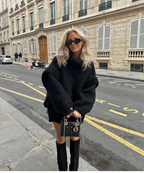 Isaora | Oversized Chunky Knit Folded Turtleneck Sweater