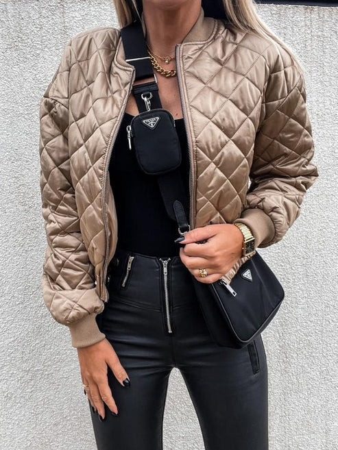 Jorana | Diamond Quilted Bomber Jacket