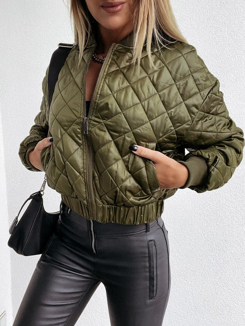 Jorana | Diamond Quilted Bomber Jacket