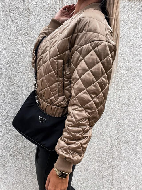 Jorana | Diamond Quilted Bomber Jacket