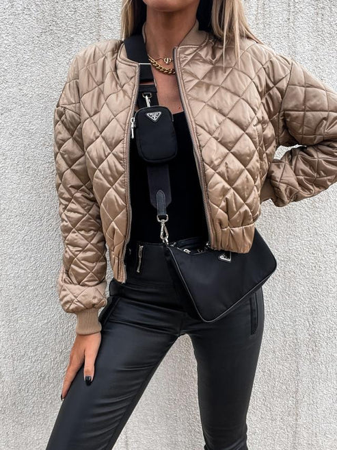 Jorana | Diamond Quilted Bomber Jacket