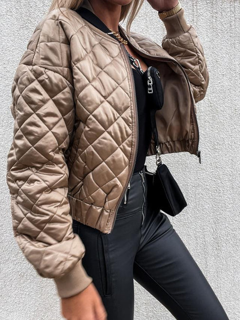 Jorana | Diamond Quilted Bomber Jacket