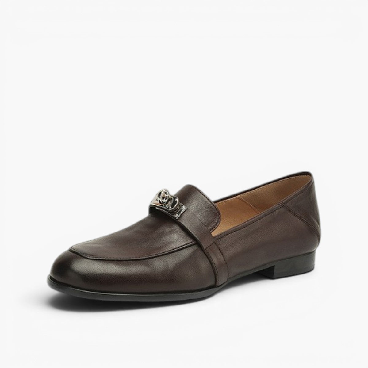 Joranne | Leather Loafers with Lock Detail