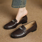 Joranne | Leather Loafers with Lock Detail