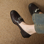 Joranne | Leather Loafers with Lock Detail