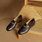 Joranne | Leather Loafers with Lock Detail