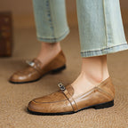 Joranne | Leather Loafers with Lock Detail