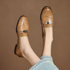 Joranne | Leather Loafers with Lock Detail