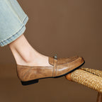 Joranne | Leather Loafers with Lock Detail