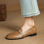 Joranne | Leather Loafers with Lock Detail