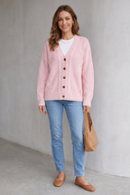 Jorena | Cable Knit Button Cardigan
