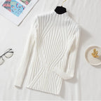 Jorora | Stretch Ribbed Roll Neck Sweater