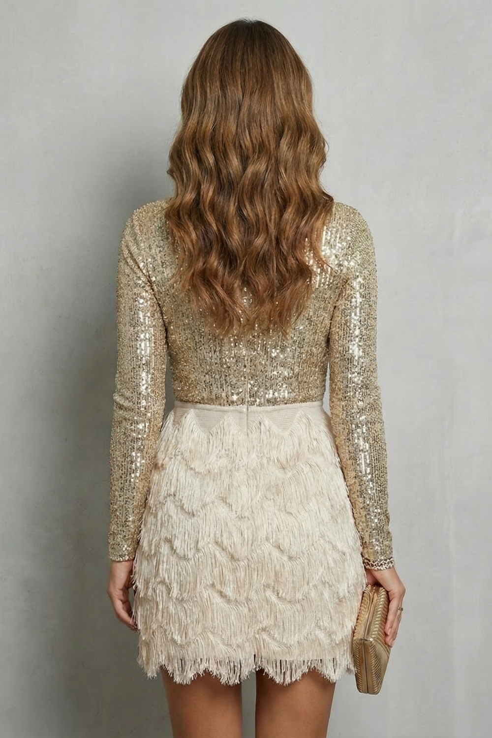 Julena | Long Sleeve Sequin Mini Dress New Years Eve