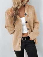 Julina | Hooded Button Front Knit Cardigan