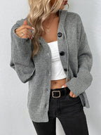 Julina | Hooded Button Front Knit Cardigan