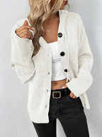 Julina | Hooded Button Front Knit Cardigan