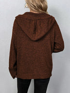 Julina | Hooded Button Front Knit Cardigan